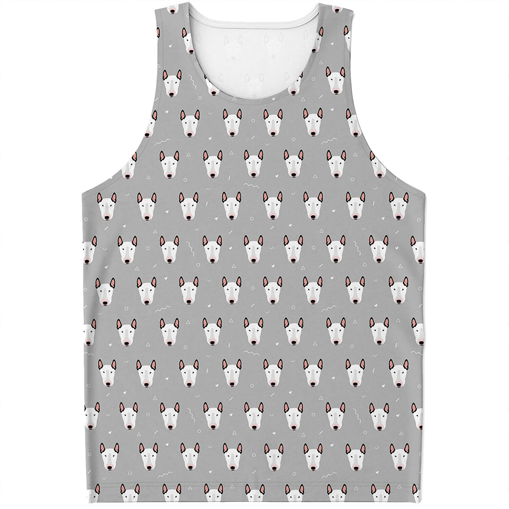 Cute Bull Terrier Faces Pattern Print Men's Tank Top