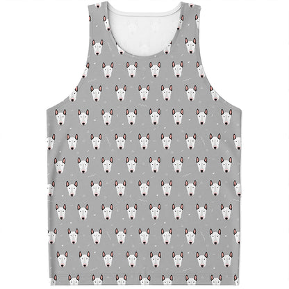 Cute Bull Terrier Faces Pattern Print Men's Tank Top