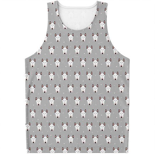 Cute Bull Terrier Faces Pattern Print Men's Tank Top