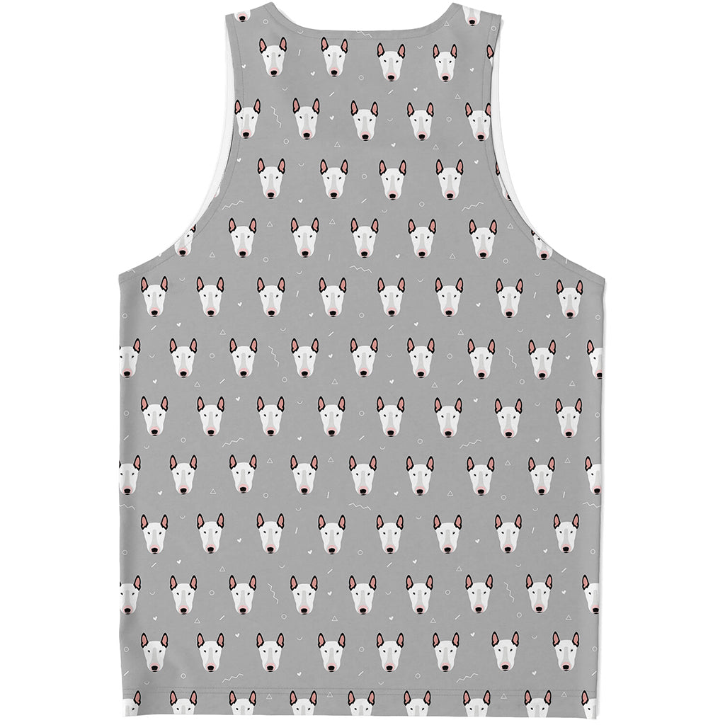 Cute Bull Terrier Faces Pattern Print Men's Tank Top