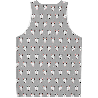 Cute Bull Terrier Faces Pattern Print Men's Tank Top