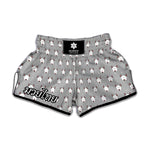 Cute Bull Terrier Faces Pattern Print Muay Thai Boxing Shorts