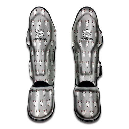 Cute Bull Terrier Faces Pattern Print Muay Thai Shin Guard