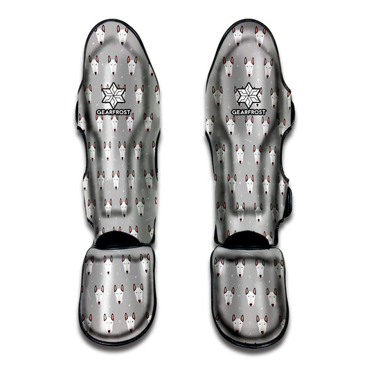 Cute Bull Terrier Faces Pattern Print Muay Thai Shin Guard