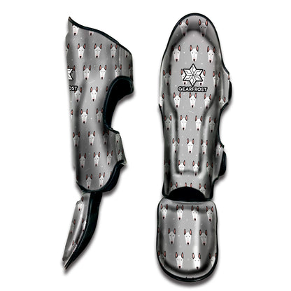 Cute Bull Terrier Faces Pattern Print Muay Thai Shin Guard