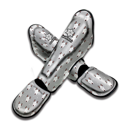 Cute Bull Terrier Faces Pattern Print Muay Thai Shin Guard