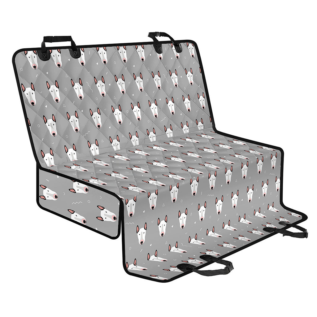 Cute Bull Terrier Faces Pattern Print Pet Car Back Seat Cover
