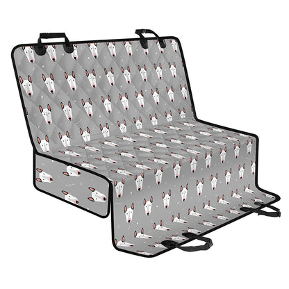 Cute Bull Terrier Faces Pattern Print Pet Car Back Seat Cover