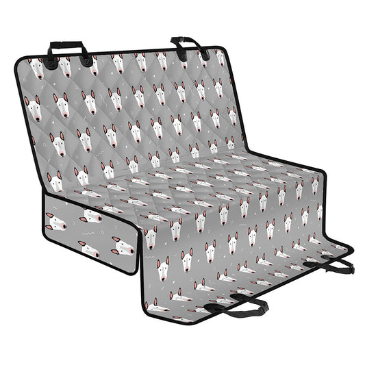 Cute Bull Terrier Faces Pattern Print Pet Car Back Seat Cover