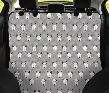 Cute Bull Terrier Faces Pattern Print Pet Car Back Seat Cover