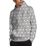 Cute Bull Terrier Faces Pattern Print Pullover Hoodie