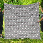 Cute Bull Terrier Faces Pattern Print Quilt