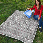 Cute Bull Terrier Faces Pattern Print Quilt
