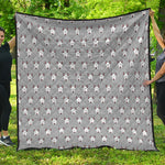 Cute Bull Terrier Faces Pattern Print Quilt