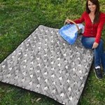 Cute Bull Terrier Faces Pattern Print Quilt