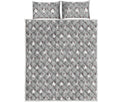 Cute Bull Terrier Faces Pattern Print Quilt Bed Set