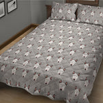 Cute Bull Terrier Faces Pattern Print Quilt Bed Set