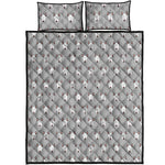 Cute Bull Terrier Faces Pattern Print Quilt Bed Set