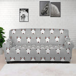 Cute Bull Terrier Faces Pattern Print Sofa Cover