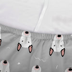 Cute Bull Terrier Faces Pattern Print Sofa Cover