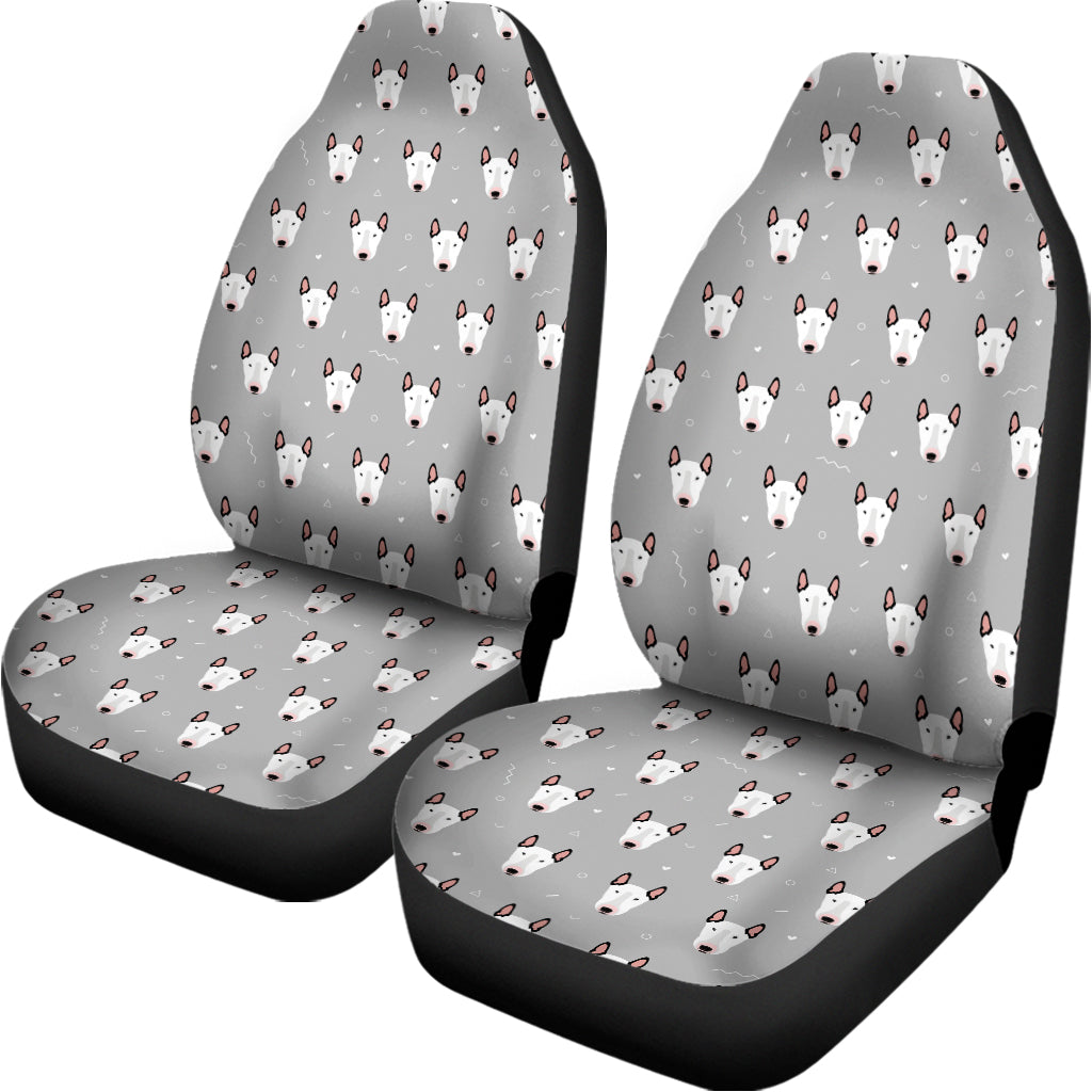 Cute Bull Terrier Faces Pattern Print Universal Fit Car Seat Covers