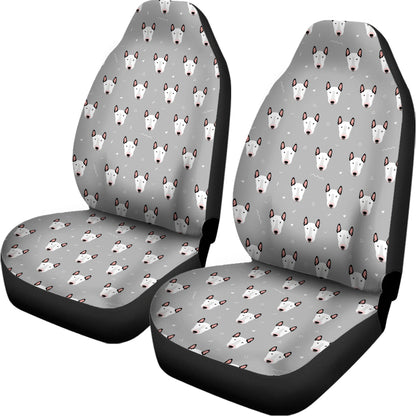 Cute Bull Terrier Faces Pattern Print Universal Fit Car Seat Covers