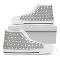 Cute Bull Terrier Faces Pattern Print White High Top Sneakers