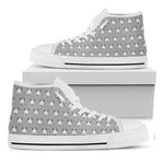 Cute Bull Terrier Faces Pattern Print White High Top Shoes