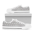 Cute Bull Terrier Faces Pattern Print White Low Top Sneakers