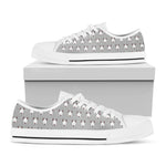 Cute Bull Terrier Faces Pattern Print White Low Top Shoes