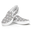 Cute Bull Terrier Faces Pattern Print White Slip On Sneakers