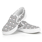 Cute Bull Terrier Faces Pattern Print White Slip On Shoes