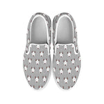 Cute Bull Terrier Faces Pattern Print White Slip On Shoes