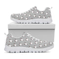 Cute Bull Terrier Faces Pattern Print White Running Shoes