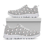 Cute Bull Terrier Faces Pattern Print White Sneakers