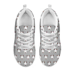 Cute Bull Terrier Faces Pattern Print White Sneakers