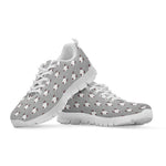 Cute Bull Terrier Faces Pattern Print White Sneakers