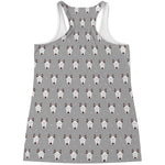 Cute Bull Terrier Faces Pattern Print Women's Racerback Tank Top