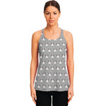 Cute Bull Terrier Faces Pattern Print Women's Racerback Tank Top