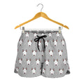 Cute Bull Terrier Faces Pattern Print Women's Shorts