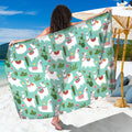 Cute Cactus And Llama Pattern Print Beach Sarong Wrap