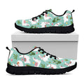 Cute Cactus And Llama Pattern Print Black Running Shoes