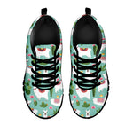 Cute Cactus And Llama Pattern Print Black Sneakers