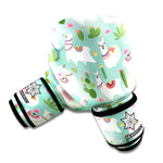 Cute Cactus And Llama Pattern Print Boxing Gloves