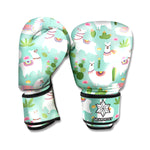 Cute Cactus And Llama Pattern Print Boxing Gloves