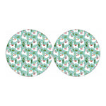 Cute Cactus And Llama Pattern Print Car Coasters