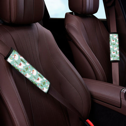 Cute Cactus And Llama Pattern Print Car Seat Belt Covers