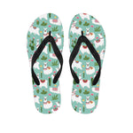 Cute Cactus And Llama Pattern Print Flip Flops