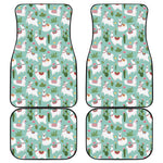 Cute Cactus And Llama Pattern Print Front and Back Car Floor Mats