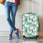 Cute Cactus And Llama Pattern Print Luggage Cover